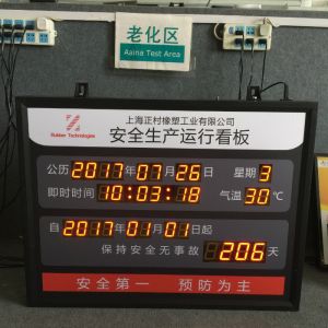 上海正村橡塑工業(yè)安全生產運行看板